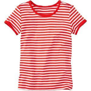 Hanna Andersson Red & White Stripe Very Güd Pima Tee Girls Size 4 Yrs (100 cm)